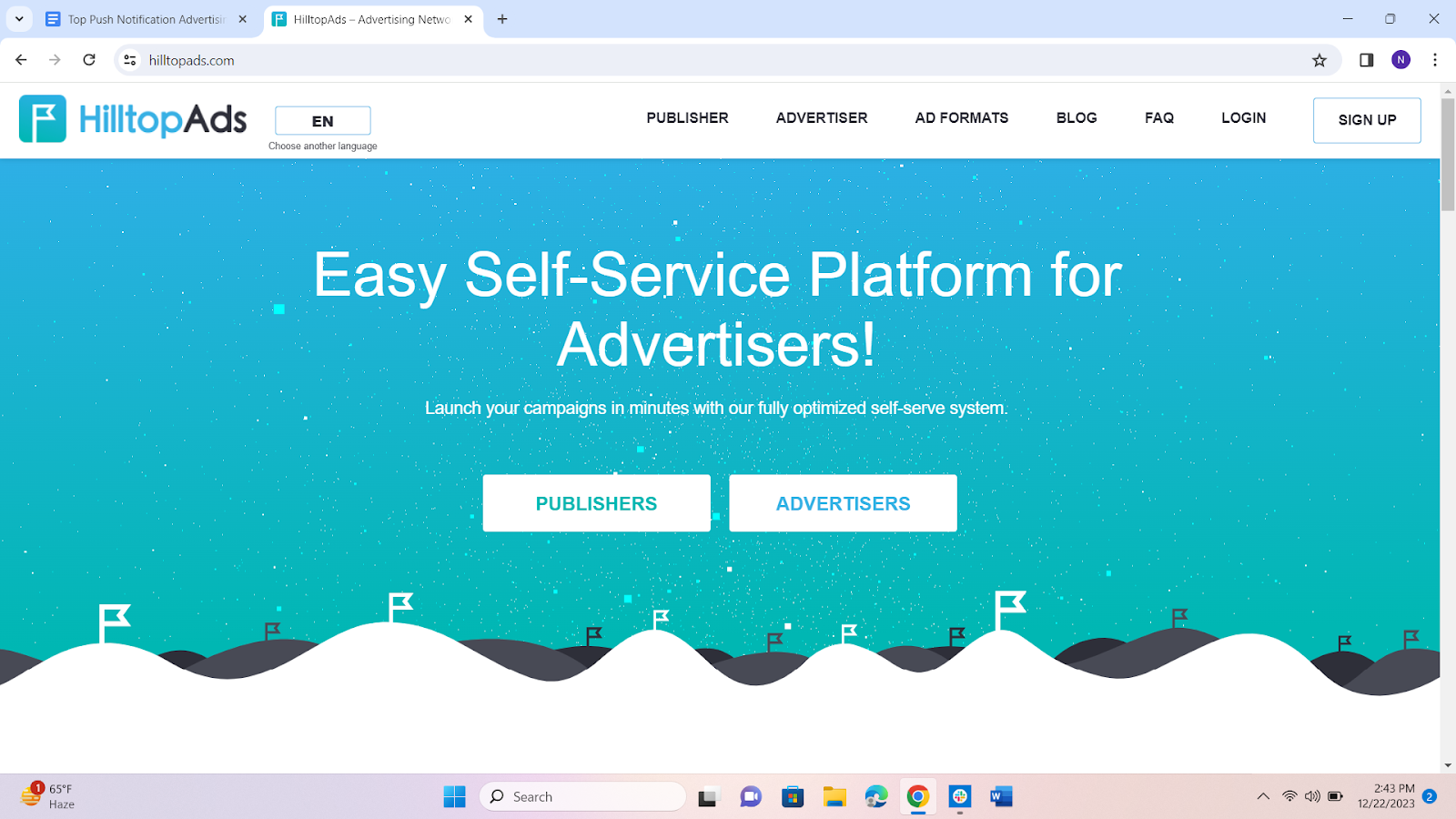 HilltopAds Push Advertising Platform