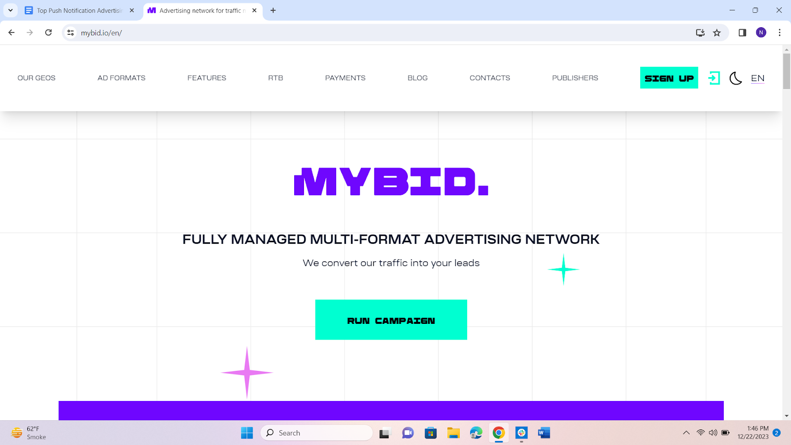 MyBid Push Advertising Platform